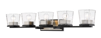 Bleeker Street Five Light Vanity in Matte Black + Brushed Nickel (224|475-5V-MB-BN)