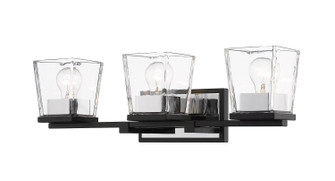 Bleeker Street Three Light Vanity in Matte Black + Chrome (224|475-3V-MB-CH)