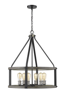 Kirkland Six Light Chandelier in Ashen Barnboard (224|472-6D-ABB)