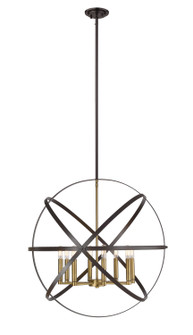 Cavallo Eight Light Chandelier in Hammered Bronze / Olde Brass (224|463-30HBRZ-OBR)