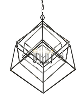 Euclid Six Light Chandelier in Chrome + Matte Black (224|457-6CH-MB)