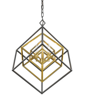 Euclid Three Light Chandelier in Olde Brass + Bronze (224|457-3OBR-BRZ)