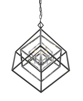 Euclid Three Light Chandelier in Chrome + Matte Black (224|457-3CH-MB)