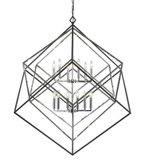 Euclid 12 Light Chandelier in Chrome + Matte Black (224|457-12CH-MB)