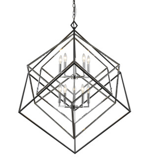 Euclid Ten Light Chandelier in Chrome + Matte Black (224|457-10CH-MB)