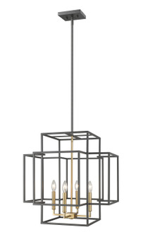 Titania Four Light Chandelier in Bronze + Olde Brass (224|454-22BRZ-OBR)