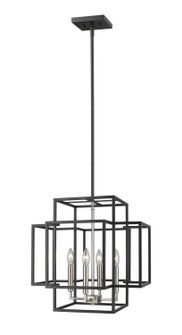 Titania Four Light Chandelier in Black + Brushed Nickel (224|454-18BK-BN)