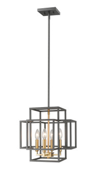 Titania Four Light Pendant in Bronze + Olde Brass (224|454-14BRZ-OBR)