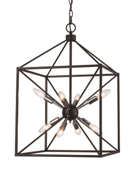 Eight Light Pendant in Polished Chrome / Black (110|10808 PC/BK)