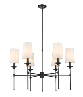 Emily Six Light Chandelier in Matte Black (224|3033-6MB)