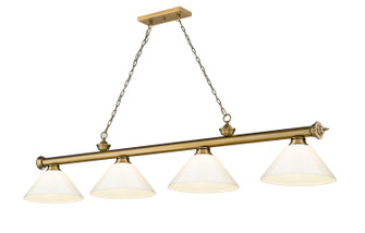 Cordon Four Light Billiard in Rubbed Brass (224|2306-4RB-PWH)