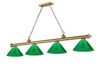 Cordon Four Light Billiard in Rubbed Brass (224|2306-4RB-PGR)