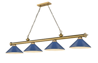 Cordon Four Light Billiard in Rubbed Brass (224|2306-4RB-MNB)