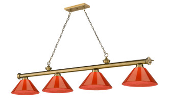 Cordon Four Light Billiard in Rubbed Brass (224|2306-4RB-ARBG)