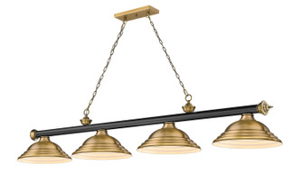 Cordon Four Light Billiard in Matte Black + Rubbed Brass (224|2306-4MB-RB-SRB)
