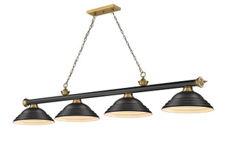 Cordon Four Light Billiard in Matte Black + Rubbed Brass (224|2306-4MB-RB-SMB)