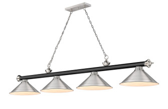 Cordon Four Light Billiard in Matte Black + Brushed Nickel (224|2306-4MB-BN-BN15)