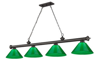 Cordon Four Light Billiard in Bronze (224|2306-4BRZ-PGR)