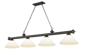 Cordon Four Light Billiard in Bronze (224|2306-4BRZ-AMO14)