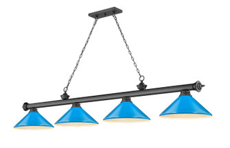 Cordon Four Light Billiard in Bronze Plate (224|2306-4BP-MEB)