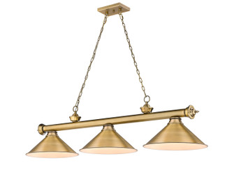 Cordon Three Light Billiard in Rubbed Brass (224|2306-3RB-RB15)