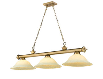 Cordon Three Light Billiard in Rubbed Brass (224|2306-3RB-GM16)