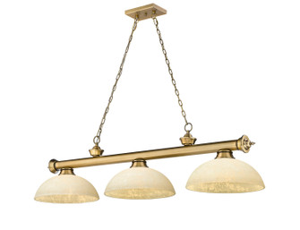 Cordon Three Light Billiard in Rubbed Brass (224|2306-3RB-DGM14)