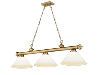 Cordon Three Light Billiard in Rubbed Brass (224|2306-3RB-AMO14)