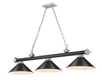 Cordon Three Light Billiard in Matte Black + Brushed Nickel (224|2306-3MB-BN-MB15)