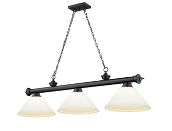 Cordon Three Light Billiard in Matte Black (224|2306-3MB-AMO14)