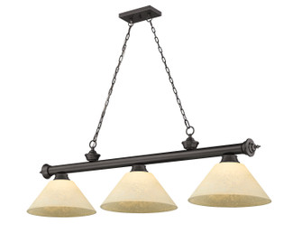 Cordon Three Light Billiard in Bronze (224|2306-3BRZ-AGM14)