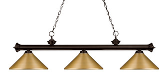 Riviera Three Light Billiard in Bronze (224|200-3BRZ-MSG)