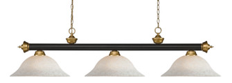 Riviera Three Light Billiard in Bronze + Satin Gold (224|200-3BRZ+SG-WM16)