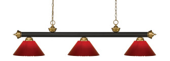 Riviera Three Light Billiard in Bronze / Satin Gold (224|200-3BRZ+SG-PRD)