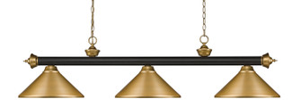 Riviera Three Light Billiard in Bronze + Satin Gold (224|200-3BRZ+SG-MSG)
