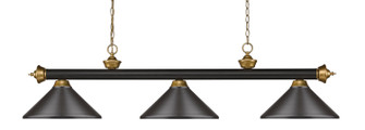 Riviera Three Light Billiard in Bronze + Satin Gold (224|200-3BRZ+SG-MBRZ)