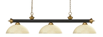 Riviera Three Light Billiard in Bronze / Satin Gold (224|200-3BRZ+SG-DGM14)