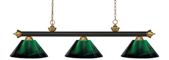 Riviera Three Light Billiard in Bronze + Satin Gold (224|200-3BRZ+SG-ARG)