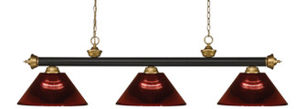 Riviera Three Light Billiard in Bronze / Satin Gold (224|200-3BRZ+SG-ARBG)