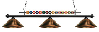 Shark Three Light Billiard in Matte Black (224|170MB-SAC)