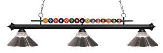 Shark Three Light Billiard in Matte Black (224|170MB-RBN)