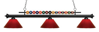 Shark Three Light Billiard in Matte Black (224|170MB-PRD)