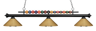 Shark Three Light Billiard in Matte Black (224|170MB-MPB)