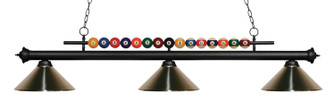 Shark Three Light Billiard in Matte Black (224|170MB-MBN)