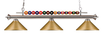 Shark Three Light Billiard in Brushed Nickel (224|170BN-MSG)