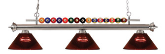 Shark Three Light Billiard in Brushed Nickel (224|170BN-ARBG)