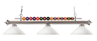 Shark Three Light Billiard in Brushed Nickel (224|170BN-AMO14)