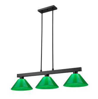 Cobalt Three Light Billiard in Matte Black (224|152MB-PGR)
