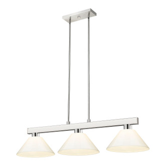 Cobalt Three Light Billiard in Brushed Nickel (224|152BN-PWH)