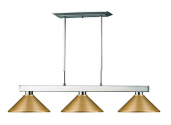 Cobalt Three Light Billiard in Brushed Nickel (224|152BN-MSG) Cobalt Three Light Billiard in Brushed Nickel (224|152BN-MSG)